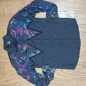 Vintage Roper Western Shirt Womens Large Floral Overlay